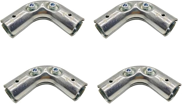 4 Pcs 90 Degree Panel Pipe Connector,Corner Rail Clamp, 2-Way Metal Joint Clamp, Galvanized Carbon Steel, Bolt & Nut Kit, for 25mm OD Tube,1.0 inch pipe Elbow joint, DIY tools, 90 pipe couplings