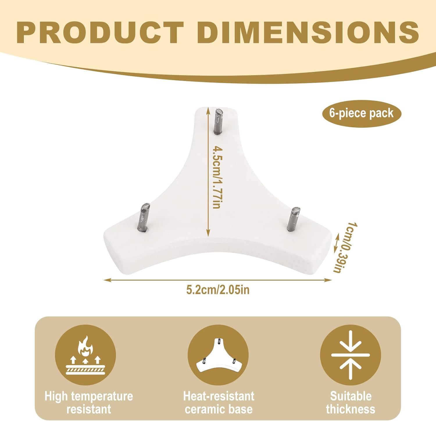 Kiln Stilts for Pottery, High Temperature Resistant & Heat Resistant Ceramic Tripod Stilts with 3-Point Metal Tips Kiln Furniture Posts for Firing Ceramics and Glaze Projects