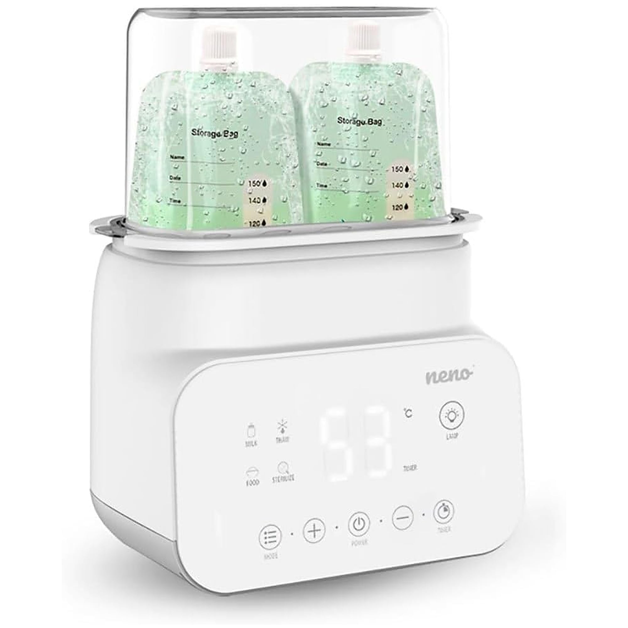 Neno VITA, Chauffe-Biberon Bébé et Stérilisateur pour Biberons, Chauffe Lait Bébé 5-en-1: Stérilisation, Chauffage du Lait et des Repas, Décongélation, Maintien au Chaud, 4 Modes de Fonctionnement
