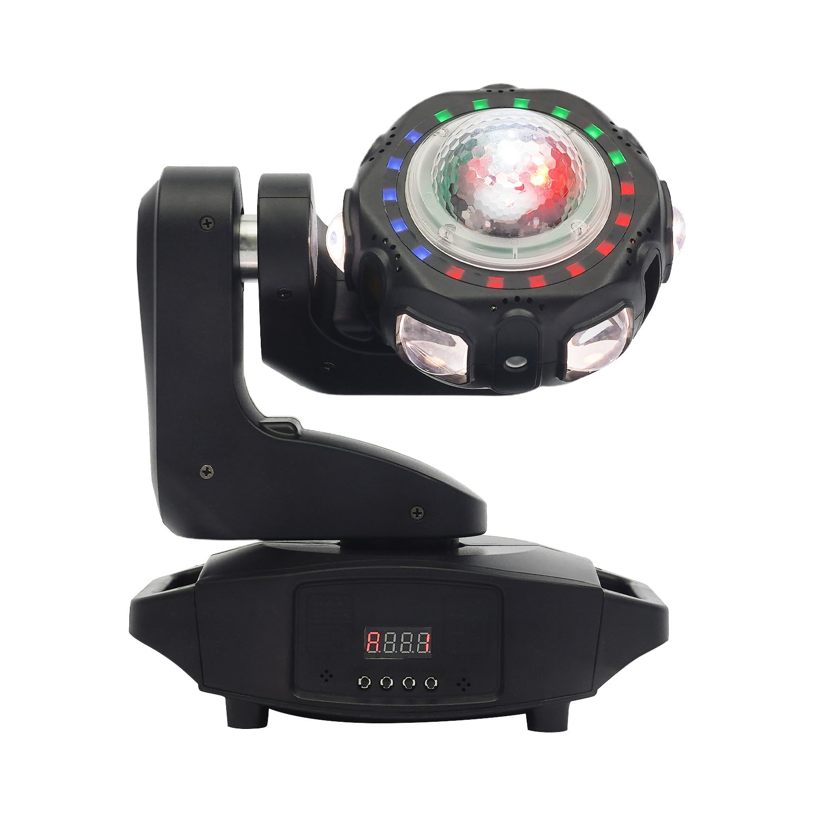 Moving Head - Luce da discoteca a LED RGBW, con laser e caleidoscopio | DMX512 - Luce da discoteca con rotazione a 540°/180°/360°, 120 W, con telecomando e schermo TFT, per cantina, club, bar