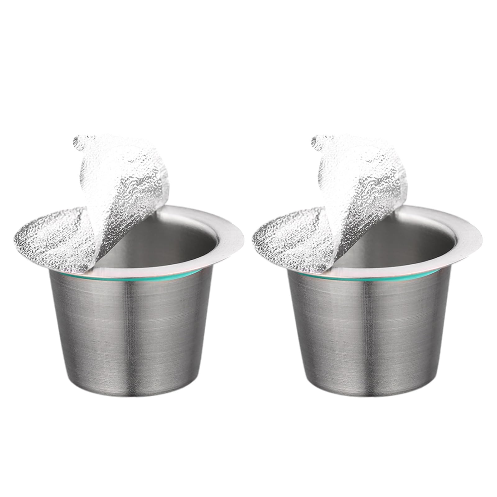 VlHpnpe 2Pieces Coffee Pods Shell High Temperature Resistant Stainless Steel Texture Suitable for Espresso Concentrate Leak Resist Coffee Machine Accessories