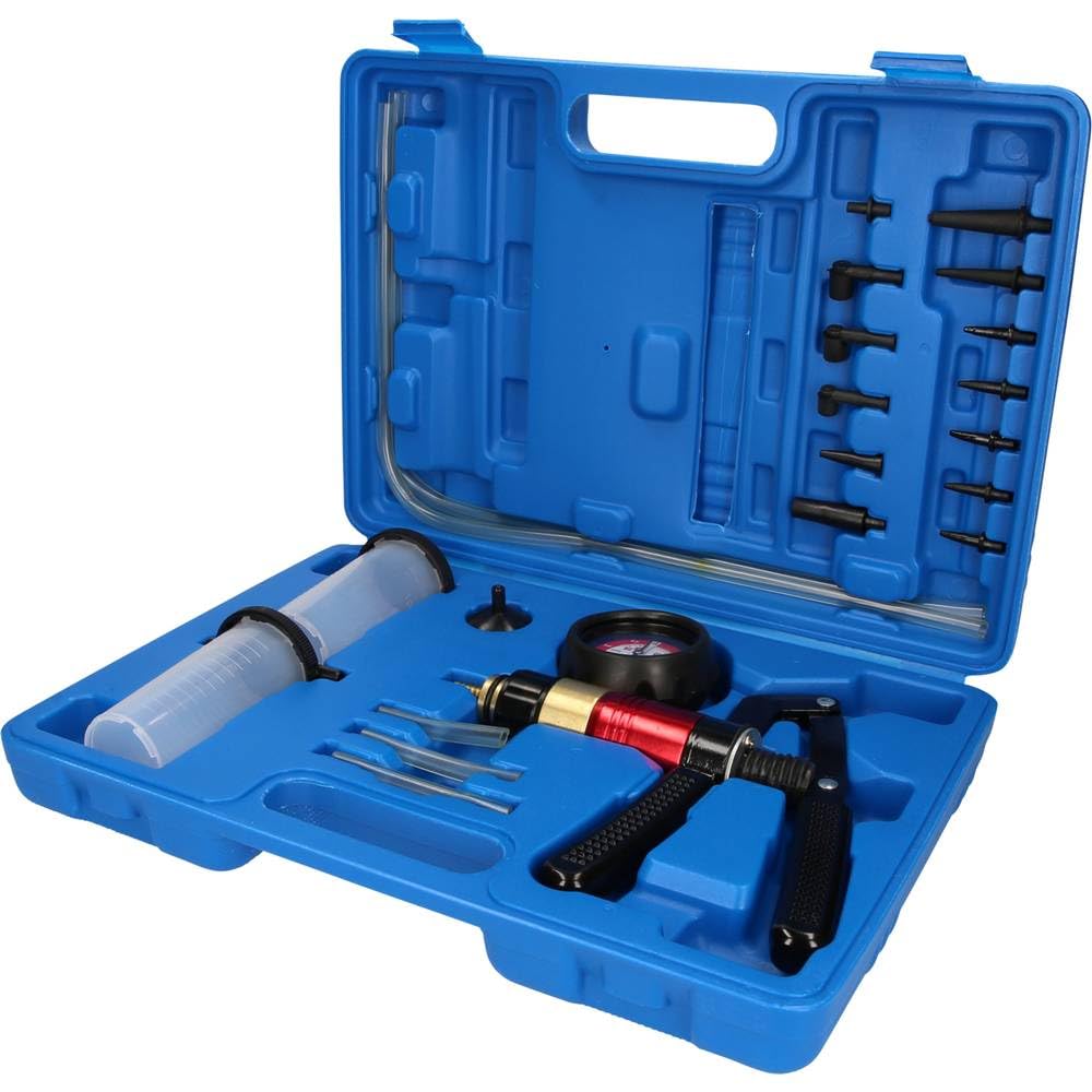 Coffret de Contrôle par Dépression BT581500-21 Outils pour systèmes de Pression et Dépression - Convient pour Purger Freins et Embrayage - Manomètre et Adaptateurs - BRILLIANT TOOLS