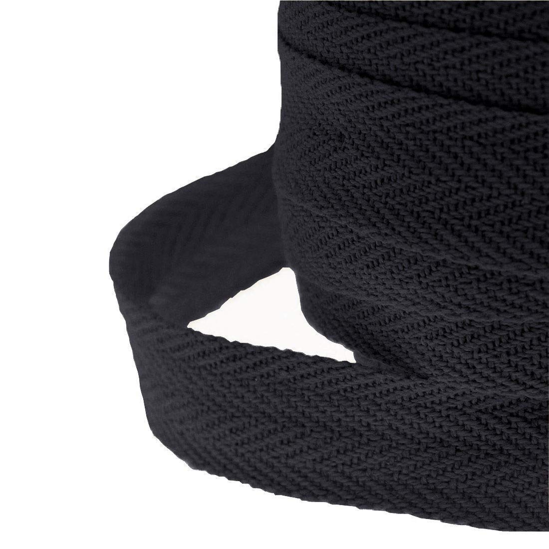 WAREHOUSESHOP 10/20/50M Roll Cotton Bunting Binding Apron Herringbone Twill Webbing Tape Sew 50 Meter (25mm), Black BR00028