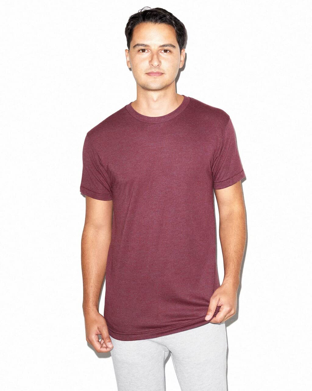American Apparel Unisex Triblend Short-Sleeve Track T-Shirt XL TRI CRANBERRY