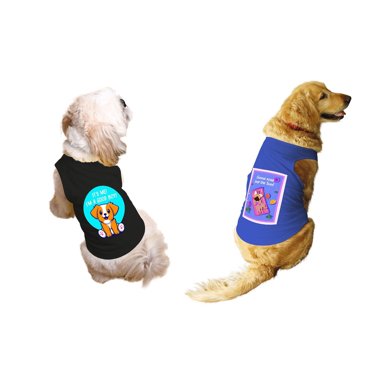 Ruse Set of 2 I m a Good Boy & Gonna Soak Pup The Sun Printed Dog Tank Round Neck Sleeveless Vest T-Shirt/Tees Apparel/Clothes/Combo Tees Gift for Dogs(Black & Royal Blue/XXS (Chihuahuas, Papillons) (B0CBCMB9QD) Amazon Price History, Amazon Price Tracker
