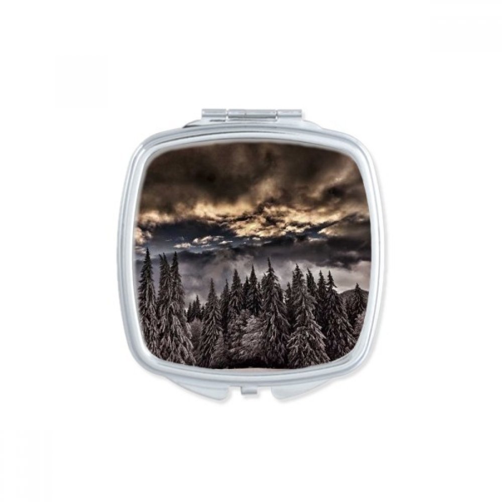 Miroir maquillage Pin Blanc Ciel Clair compact pour retouches en voyage et plein air