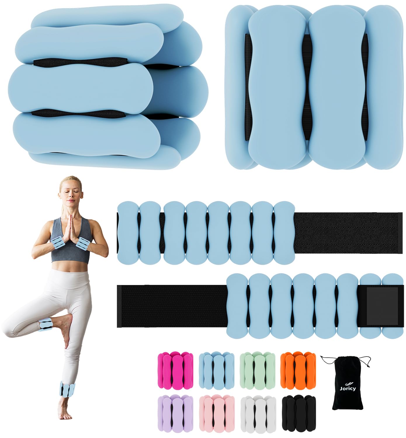 Ankle Weights Wrist Weight for Women Men, Set of 2, 1 lb/2 lb Each