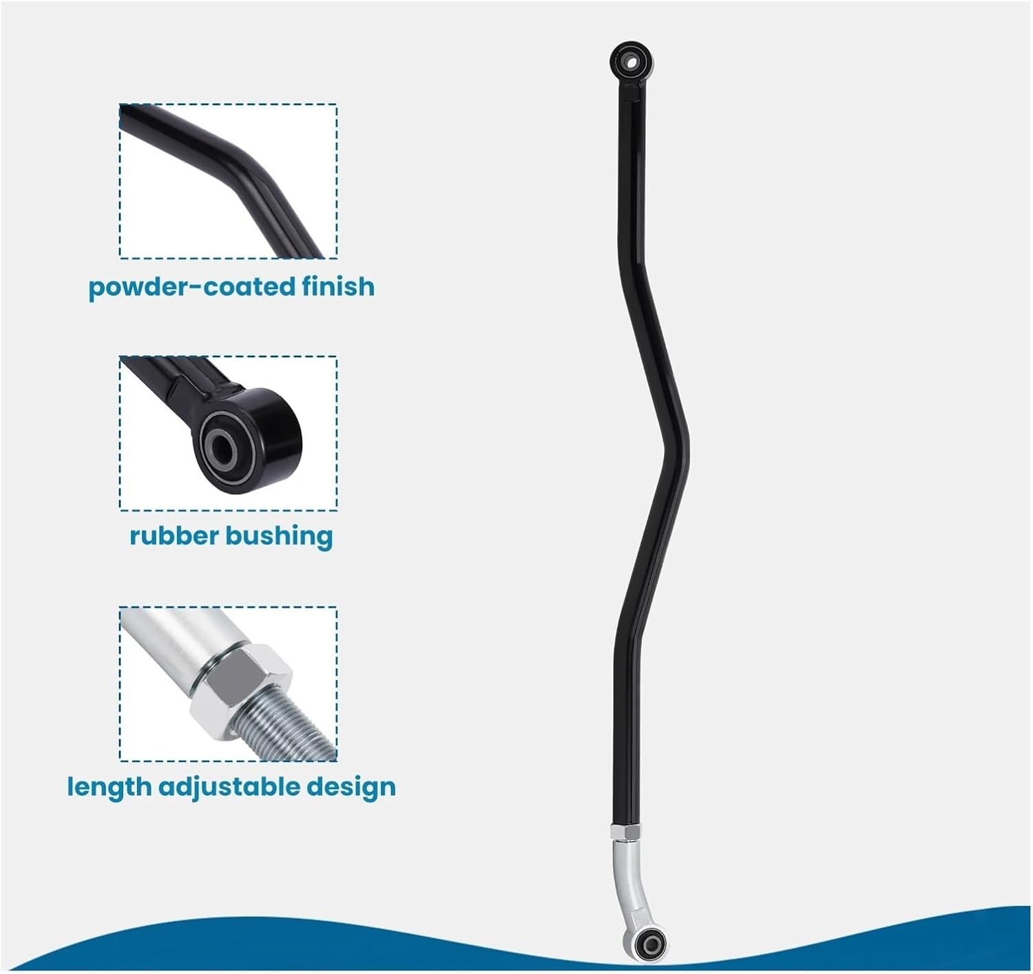 Rear Adjustable Track Bar Rod 0-6" Lift Compatible with Jeep Wrangler JK 2007-2018 3.6L