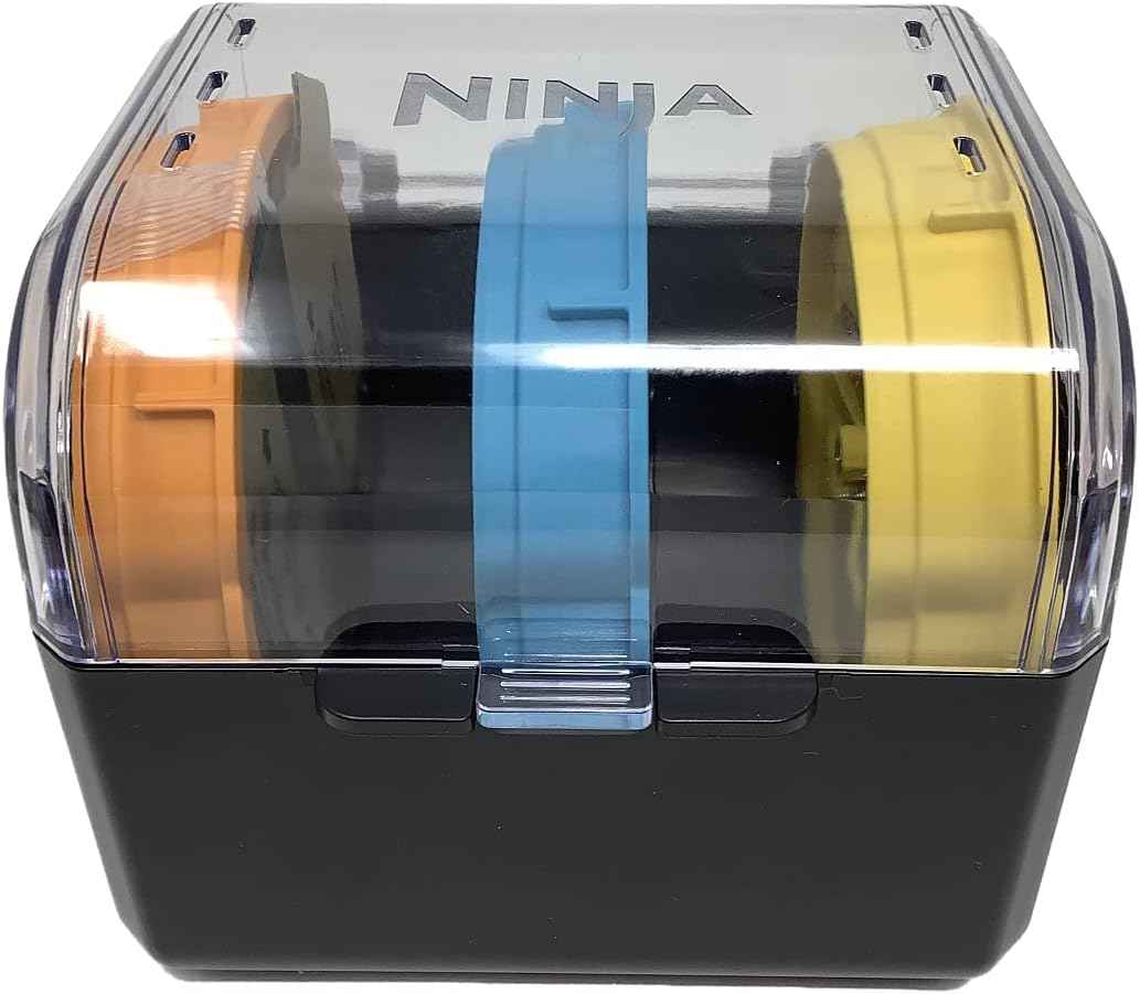 Shark ' Ninja Ninja Auto-Spiralizer Accessory Kit XSKBLADEBOX for CT680W CT682SP NN210Q NN210C AMZ012BL Intelli-Sense Blender, Clear and Black