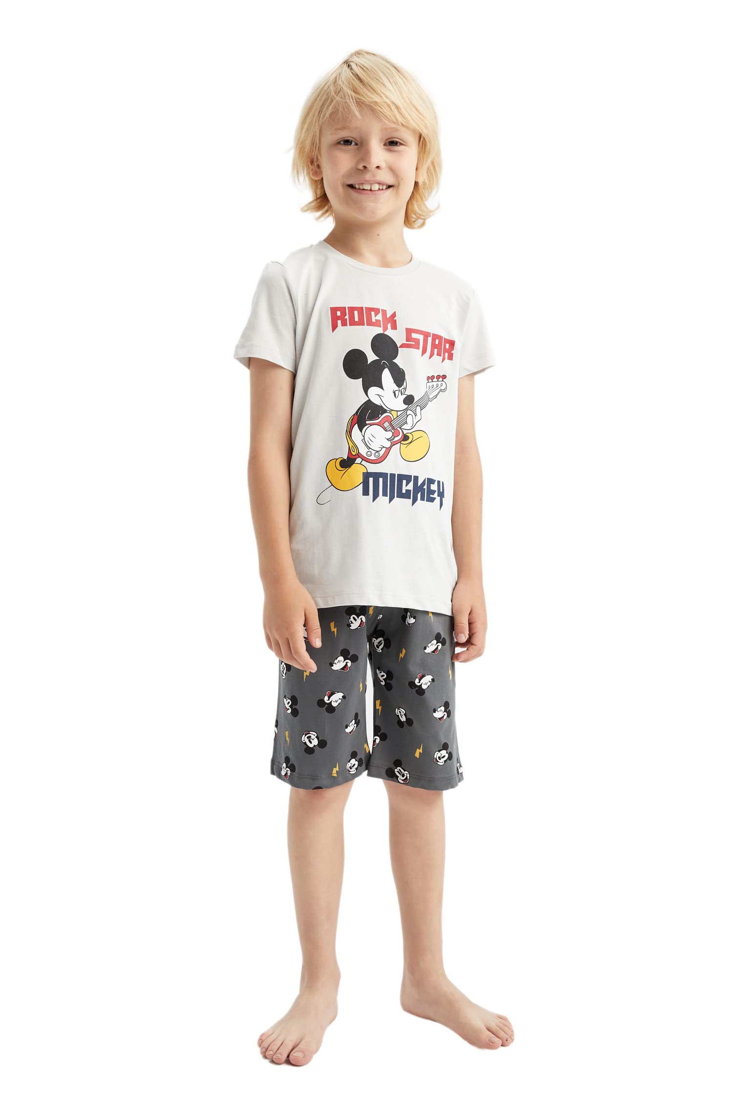 Erkek Çocuk Disney Mickey & Minnie Kısa Kollu Şort Pijama Taıkım