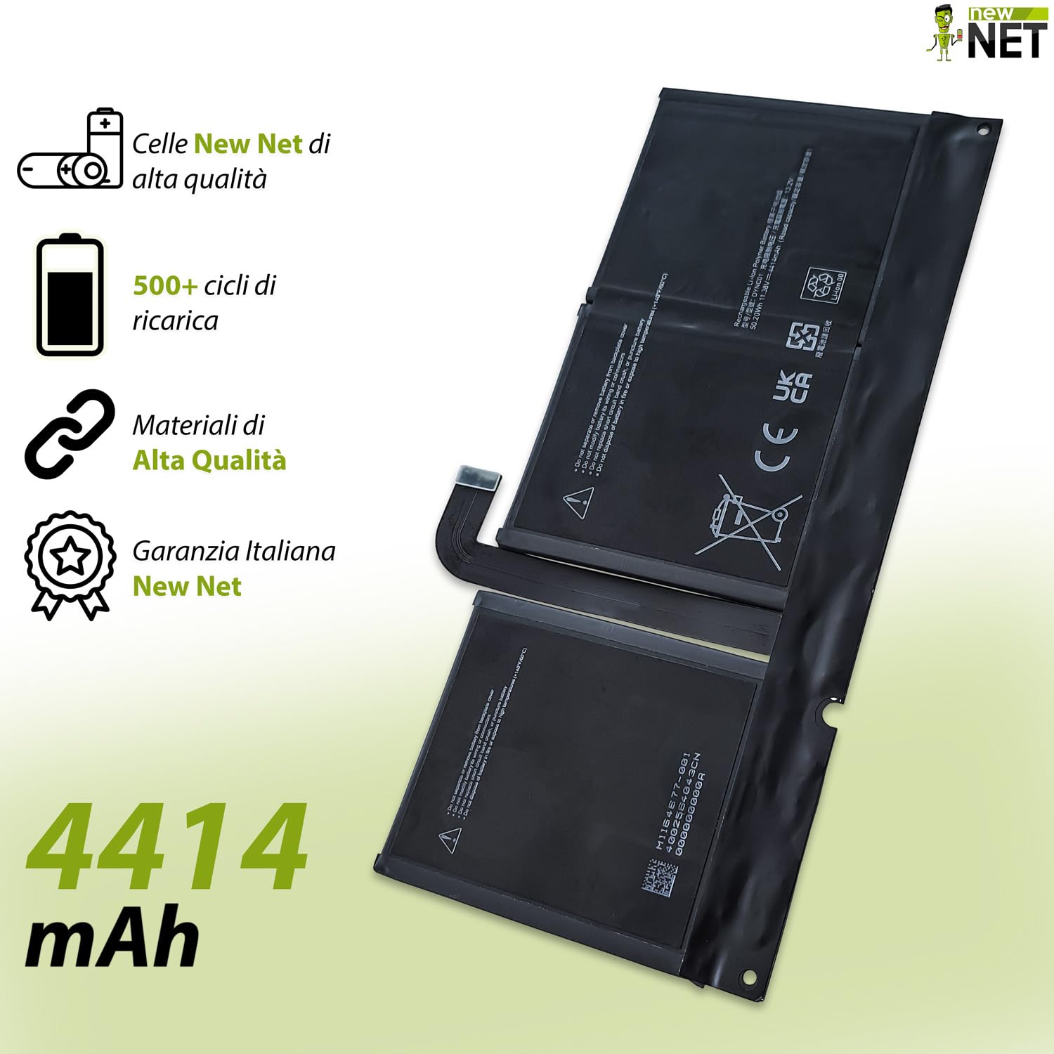 Batteria Notebook DYNC01 compatibile con Microsoft Surface Pro 8 11.38V