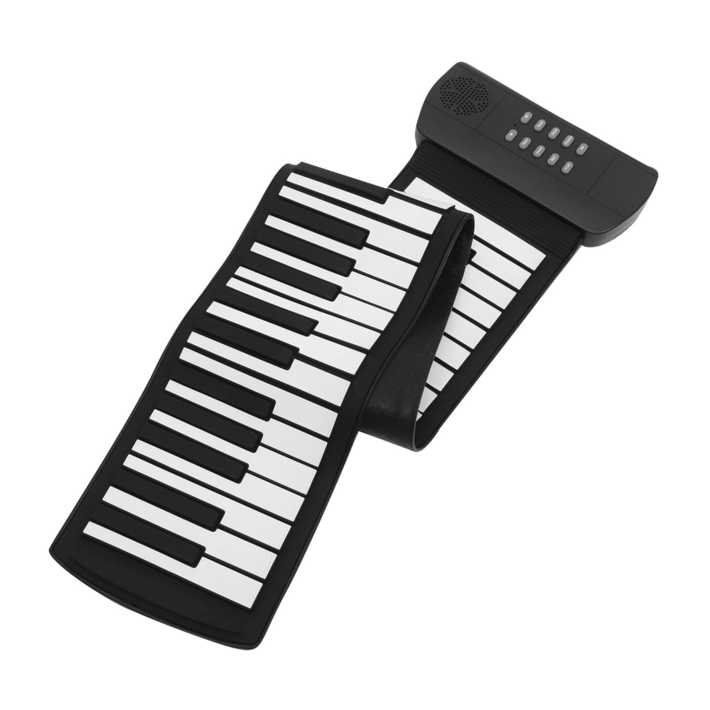 TOPBATHY Pianoforte Digitale Portatile e Pedaliera Sustain 61 Tasti in Silicone Nero Alimentazione Mp3 per Ragazzo Ragazza e Presentazioni Musicali