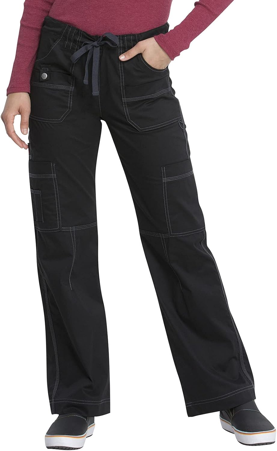 Dickies Gen Flex Women Scrubs Pant Low Rise Drawstring Cargo 857455: Clothing, Shoes & Jewelry