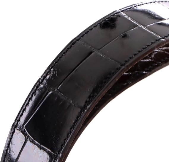 Pre-Loved Constance Belt Shiny Alligator Medium, Black