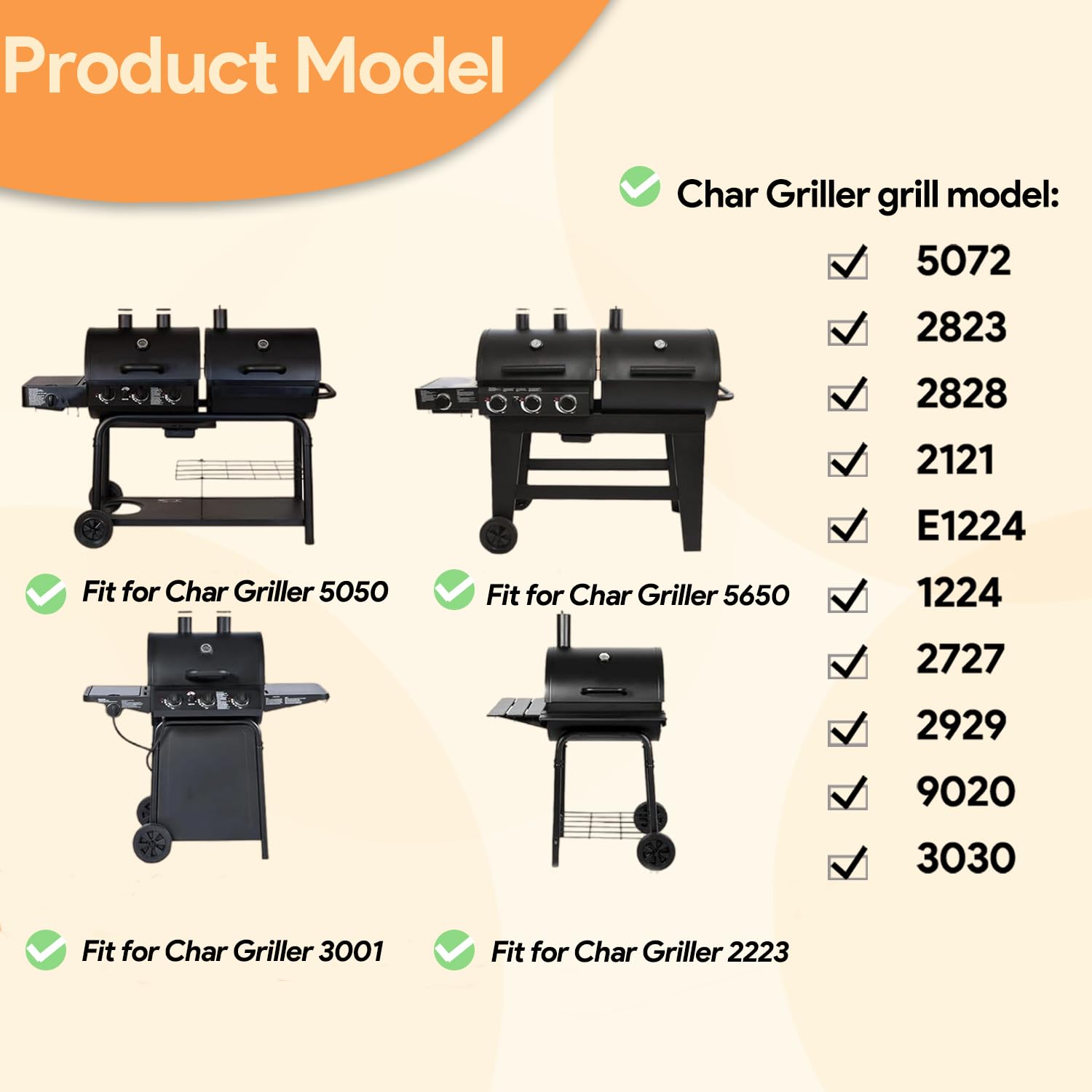 Condition photo showing New/Like New for bqmax grill warming rack replacement parts for char griller grill 5050, 3001, 5650, 5072, 3008, warming grate for chargriller replacement parts, grill rack for char griller 5050 replacement parts