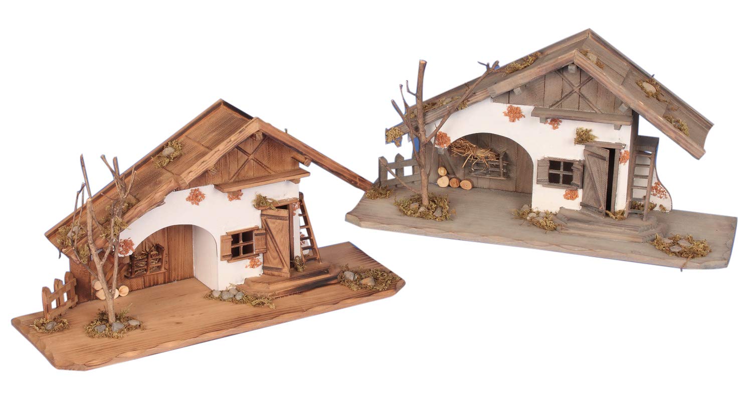 XL Modellhaus grosses Holzhaus Krippe 55cm Weihnachtskrippe