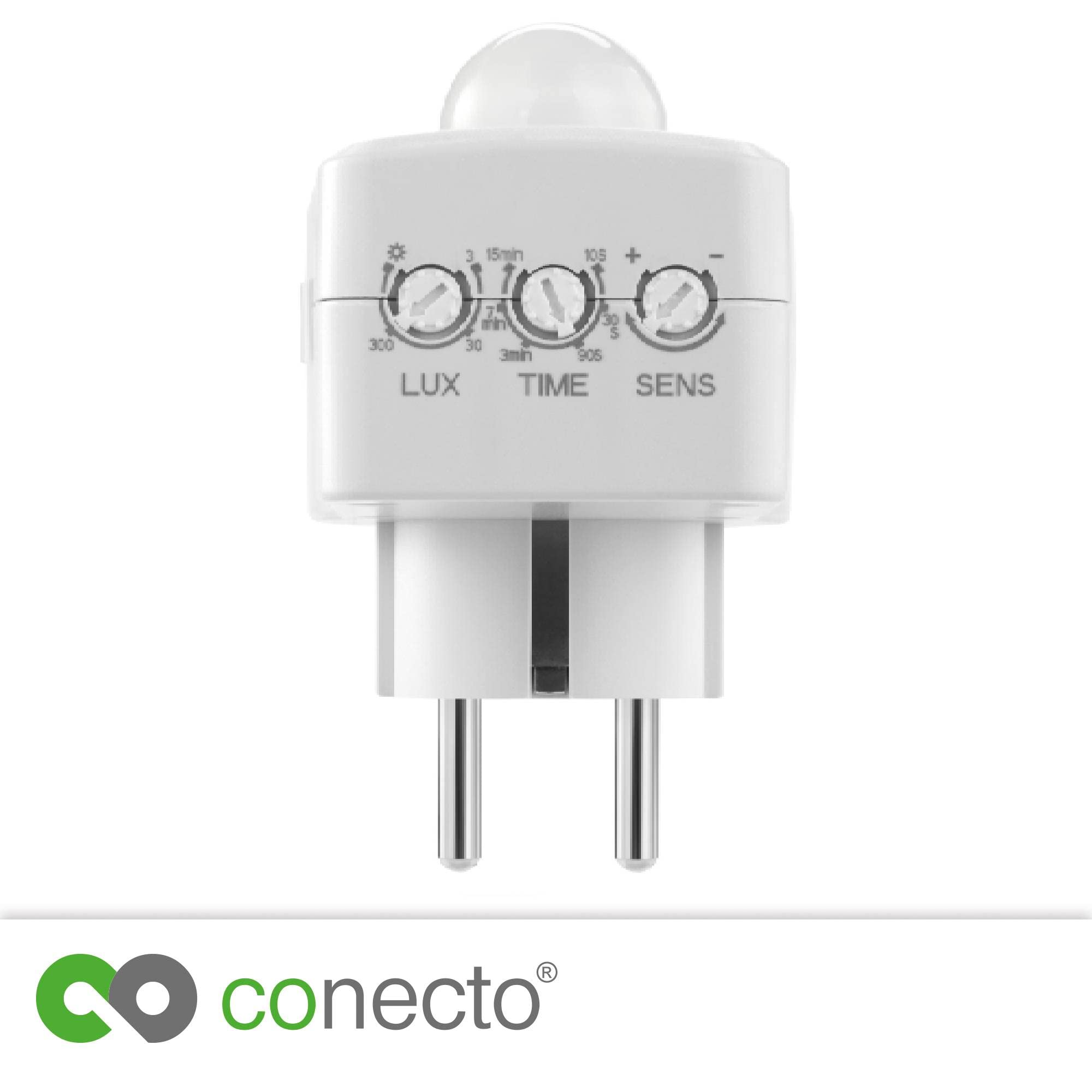 Conecto Rilevatore di movimento a infrarossi, per prese, angolo di rilevamento 120°, installazione interna, IP20, bianco SA-CC50212-W (presa tedesca)