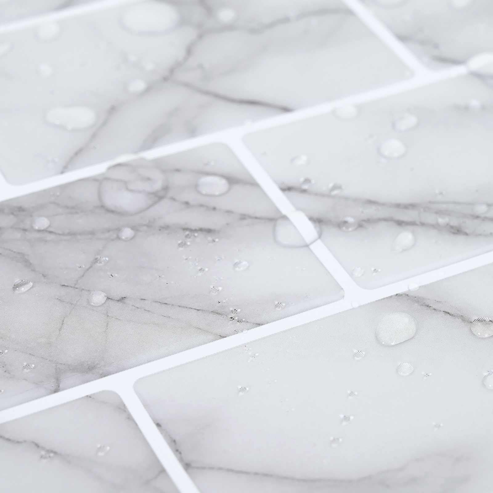 Azulejo de metro 50 piezas blanco mármol 30 x 30 cm autoadhesivo poliuretano PET para baño cocina diseño moderno diseño creativo espacio