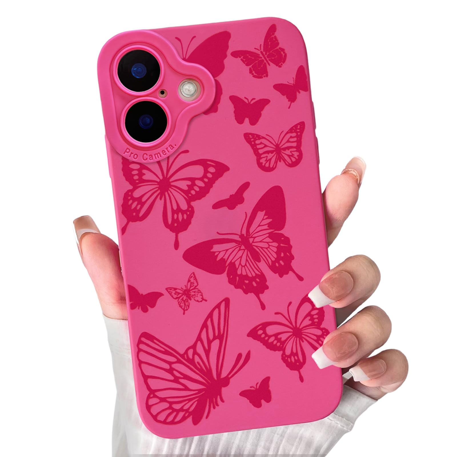 Lovmooful Compatible for iPhone 16 Plus Case Cute Butterfly with Color Design for Girls Women Soft TPU Shockproof Protective Girly for iPhone 16 Plus