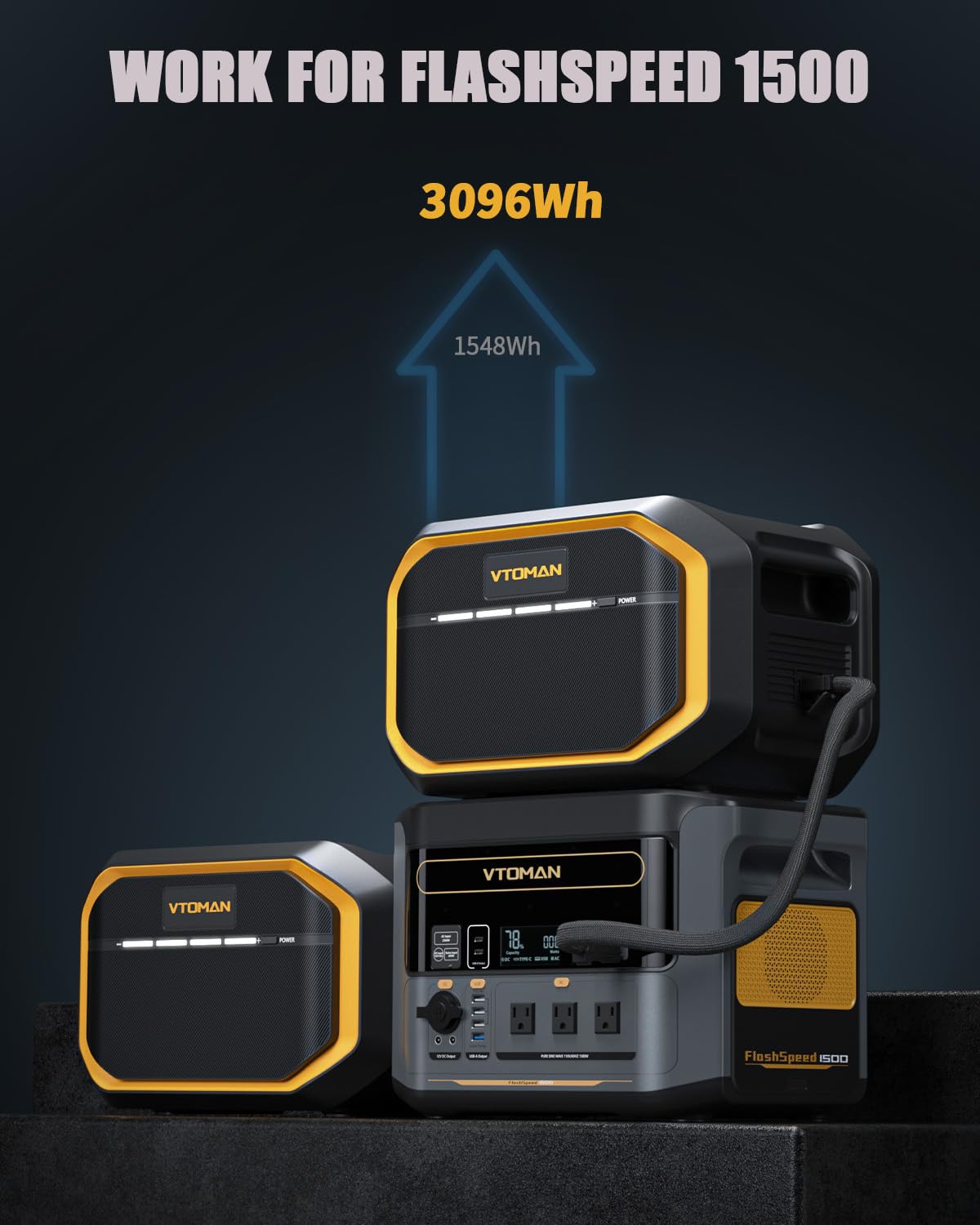 Amazon.com : VTOMAN FlashSpeed 1500 Extra Battery, 1548Wh Large 