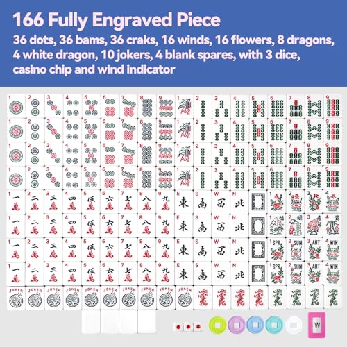 Juego de Mahjong Americano con Bolsa y 166 Fichas miniatura 3