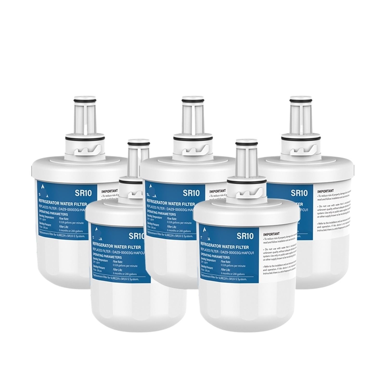 DA29-00003G Filtro Dell'acqua For Frigorifero, Compatibile Con Samsung, DA29-00003F DA29-00003B Aqua-Pure Plus HAFCU1 RFG237AARS, 1-5PACK(5 pcs)