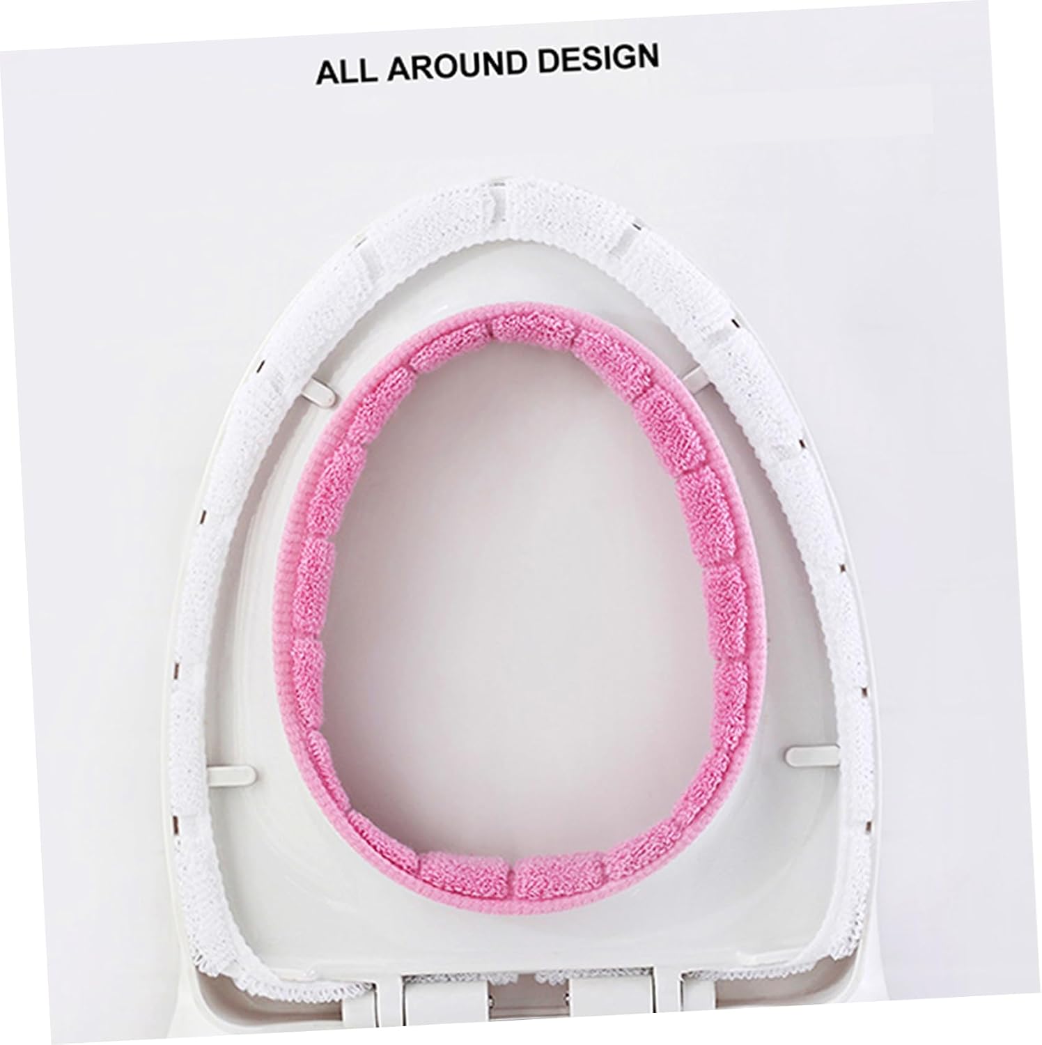 LIFKOME 4pcs Warm Plush Toilet Seat Knitted Handle Cushions for Comfort Stylish Design Washable Breathable for Creating Cozy Bathroom Environment