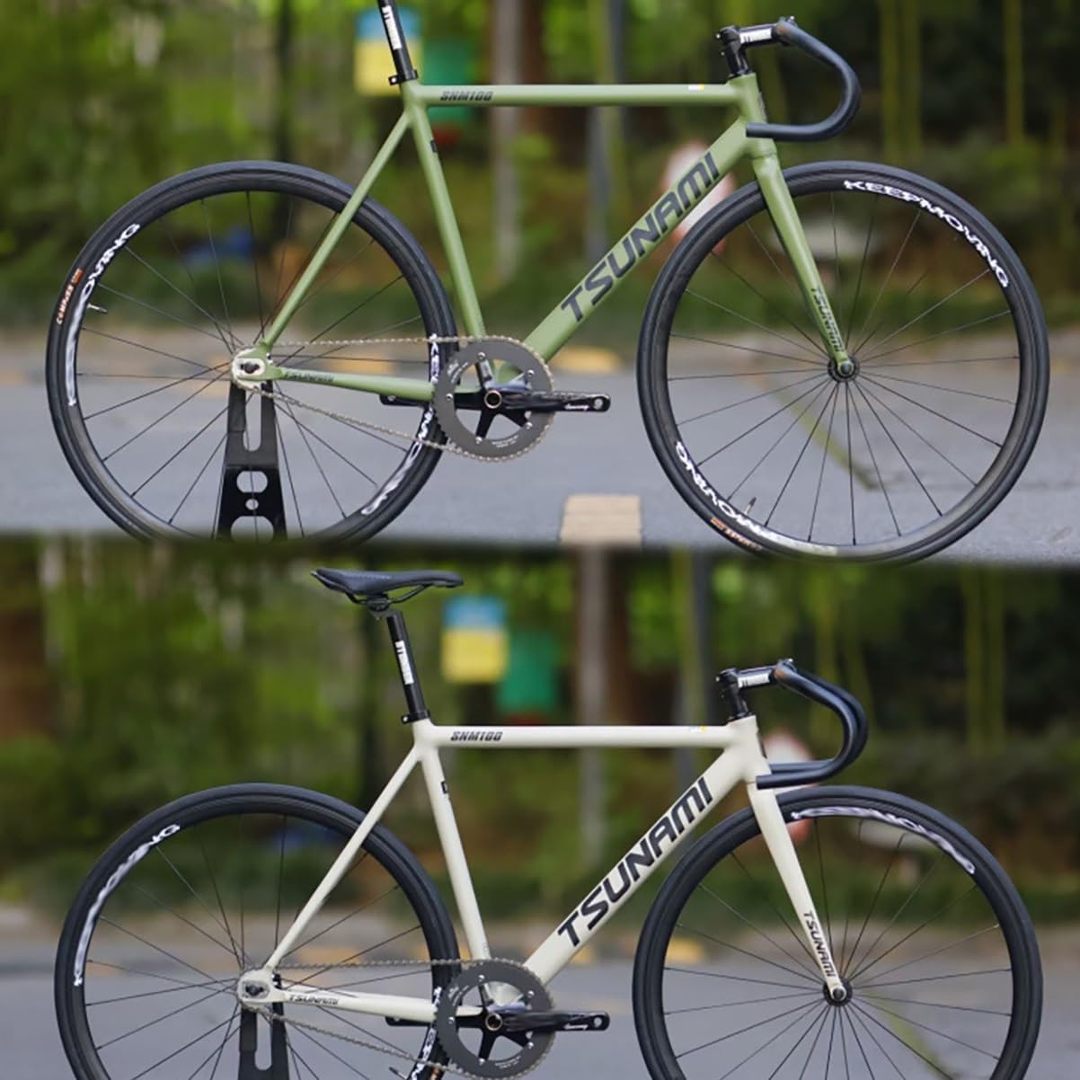 49/52/55/58CM Fixed Gear Bike Frameset 700C C Brake Quick Release 100/120mm Bike Frame Aluminum Alloy Racing Track Bike Frame with Bike Fork