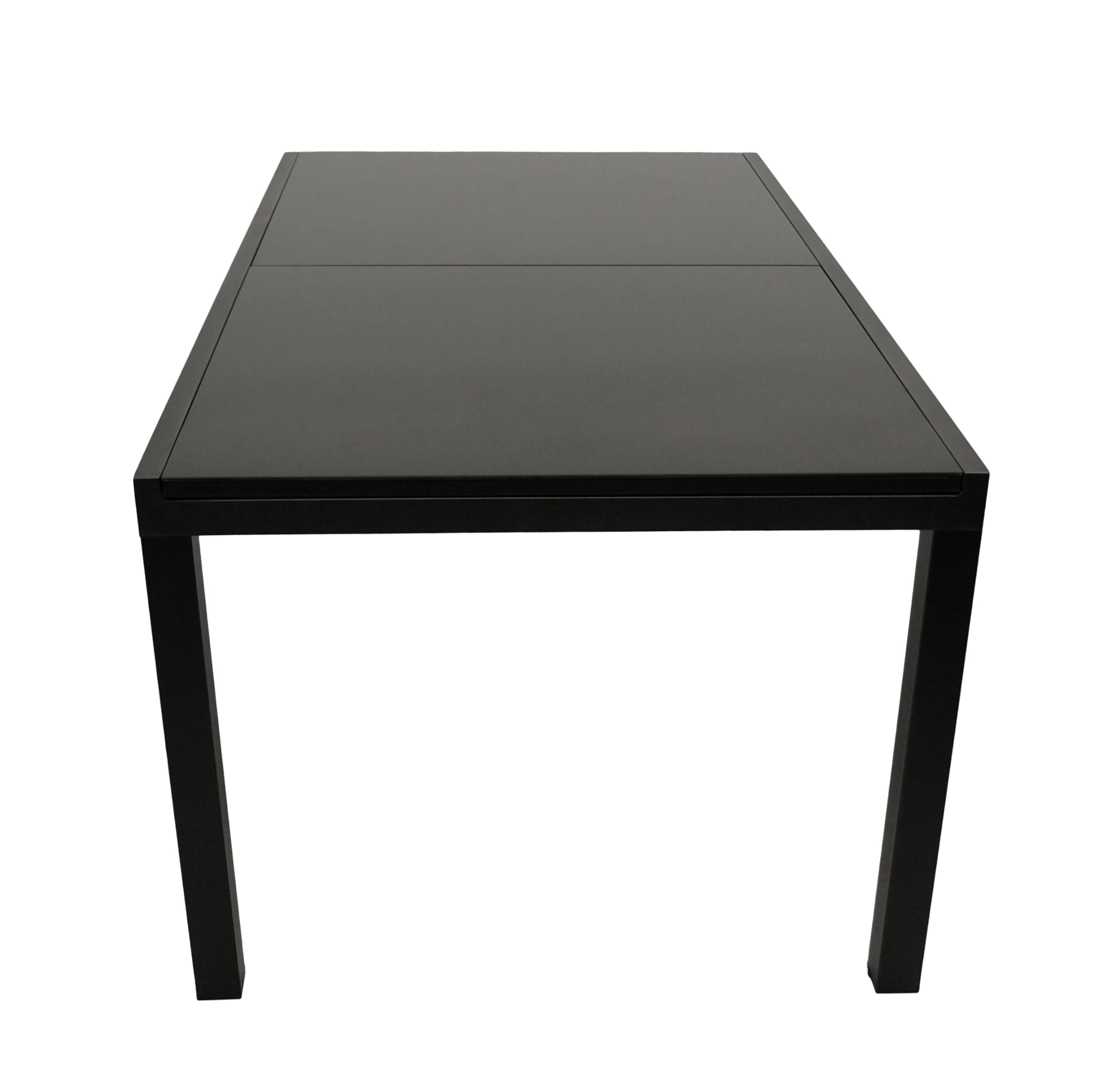DEGAMO Gartentisch Ausziehtisch ELBA XXL, 200/300x110cm, Aluminium anthrazit + Glas schwarz, Outdoor