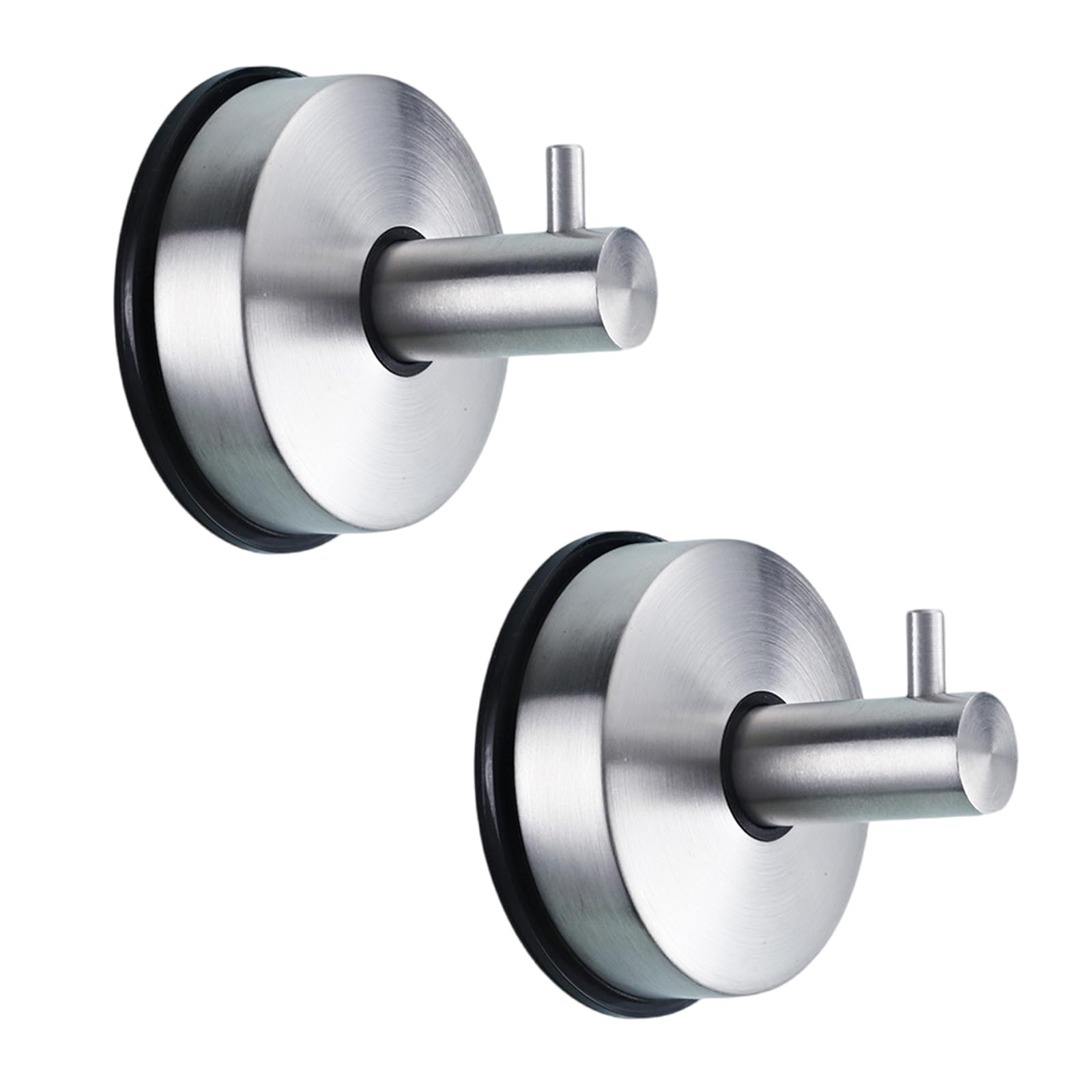 Pffiocix Silver 2 Pcs Stainless Steel Hooks Shower And Kitchen Vacuum Suction Cup Hook Wall Hanger Clothes Kitchen Suction