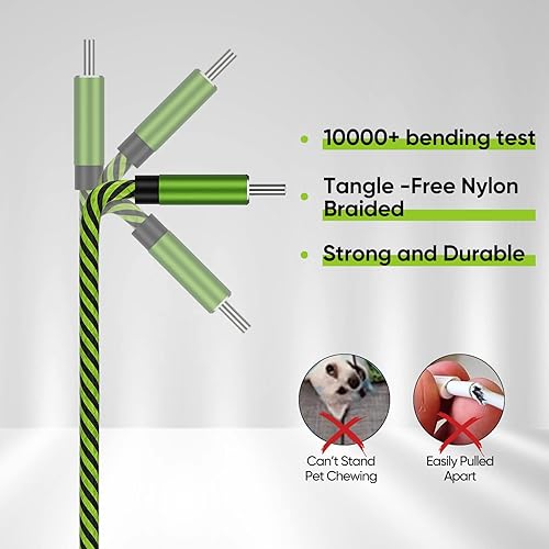 Miniatura 3 de Teyssor Cable USB C de 10 pies, paquete de 5 unidades de nailon trenzado USB A a tipo C, cable de carga rápida compatible con Samsung Galaxy S24 S23