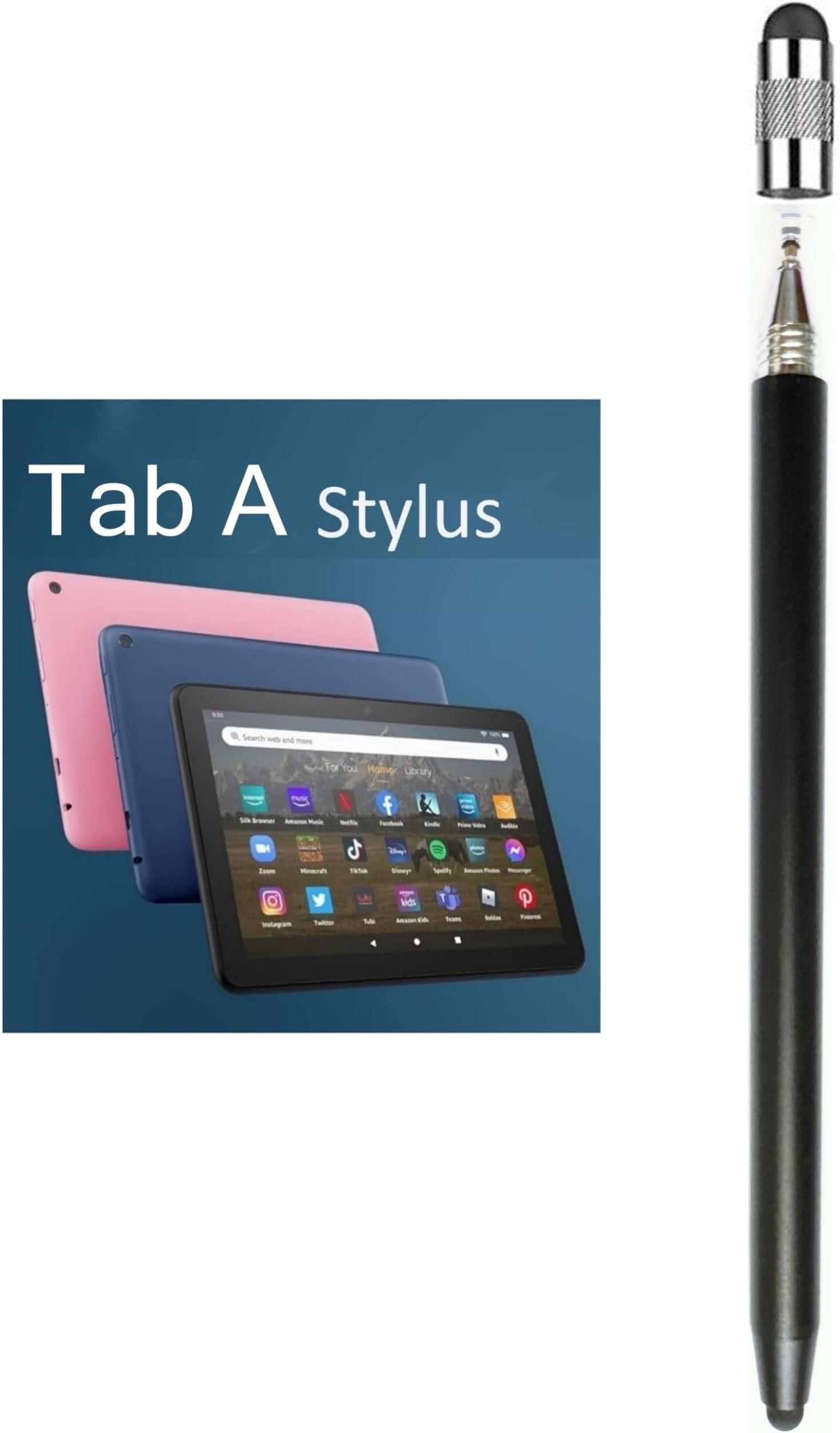 3-in-1 Stylus Pen for Samsung Galaxy Tab A9+ Plus/A9/A8/A8 Plus/A7/A7 Lite, High Sensitivity & Precision Capacitive Pencil for iPad Pro/iPhone/Fire/Surface Tables All Touch Devices (3 in 1 Black)