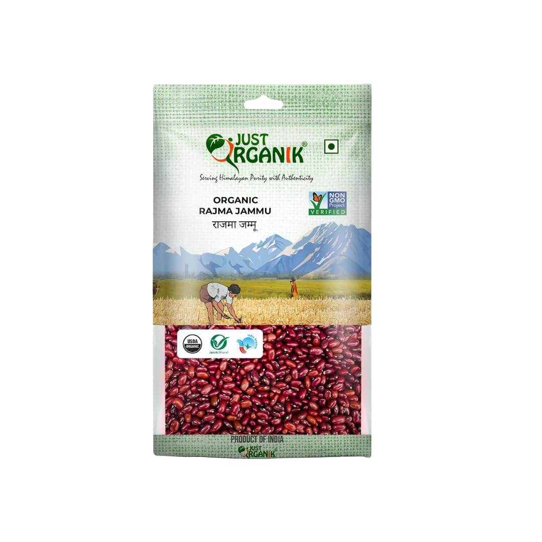 Just Organik - Organic Rajma Jammu (1 kg) | 100% Organic | Red Rajma | Rajma 1kg | Loaded with Amino Acids and Protein | Vitamins and Minerals Rich | Red Kidney Beans | No Preservatives (B07WLYQT4Q) Amazon Price History, Amazon Price Tracker