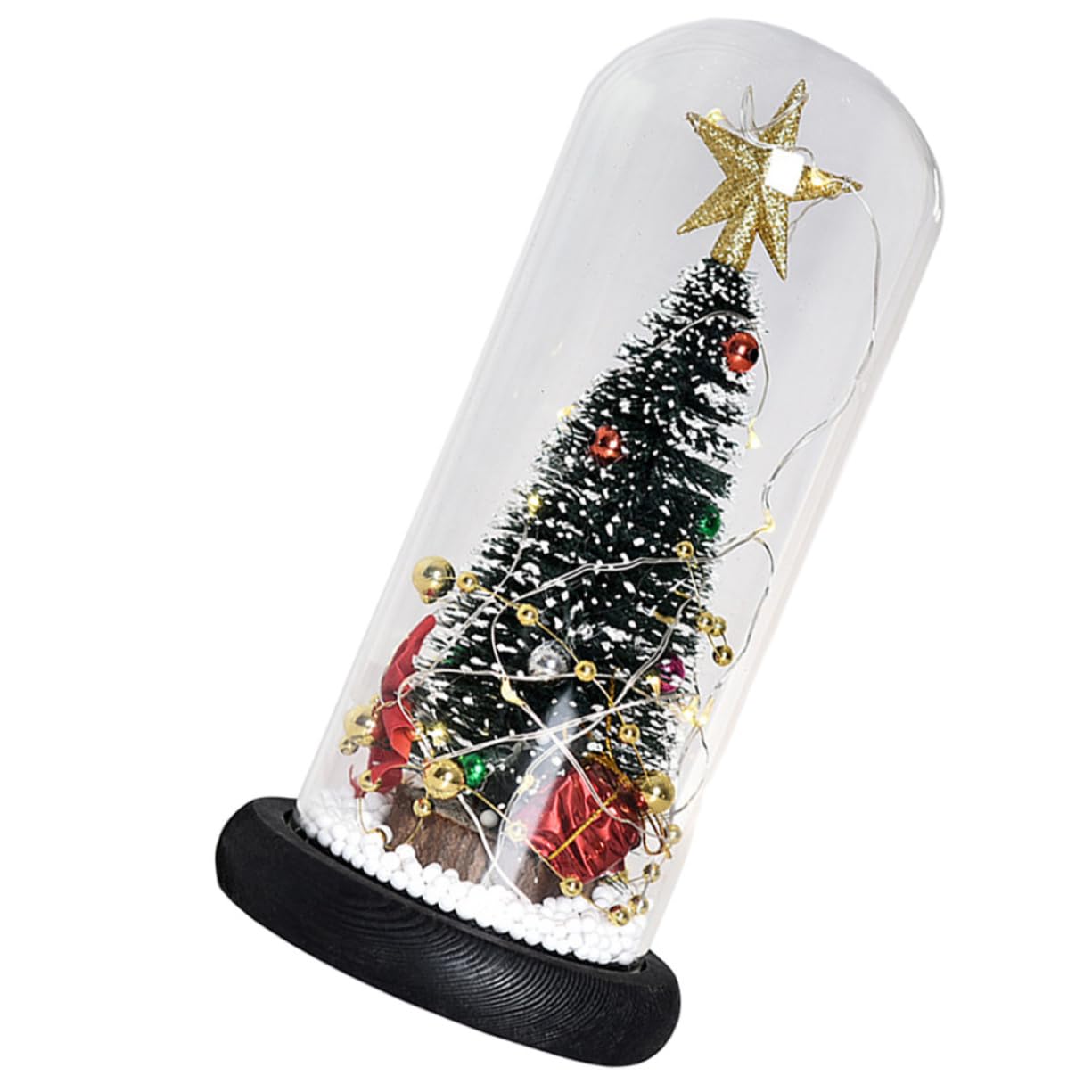 GOOHOCHY 1pc Christmas Tree Desktop Lamp with Glass Cover Led Night Light for Festive Atmosphere for Holiday Decor and Christmas Parties Soft Lighting for Warmth and Cheer
