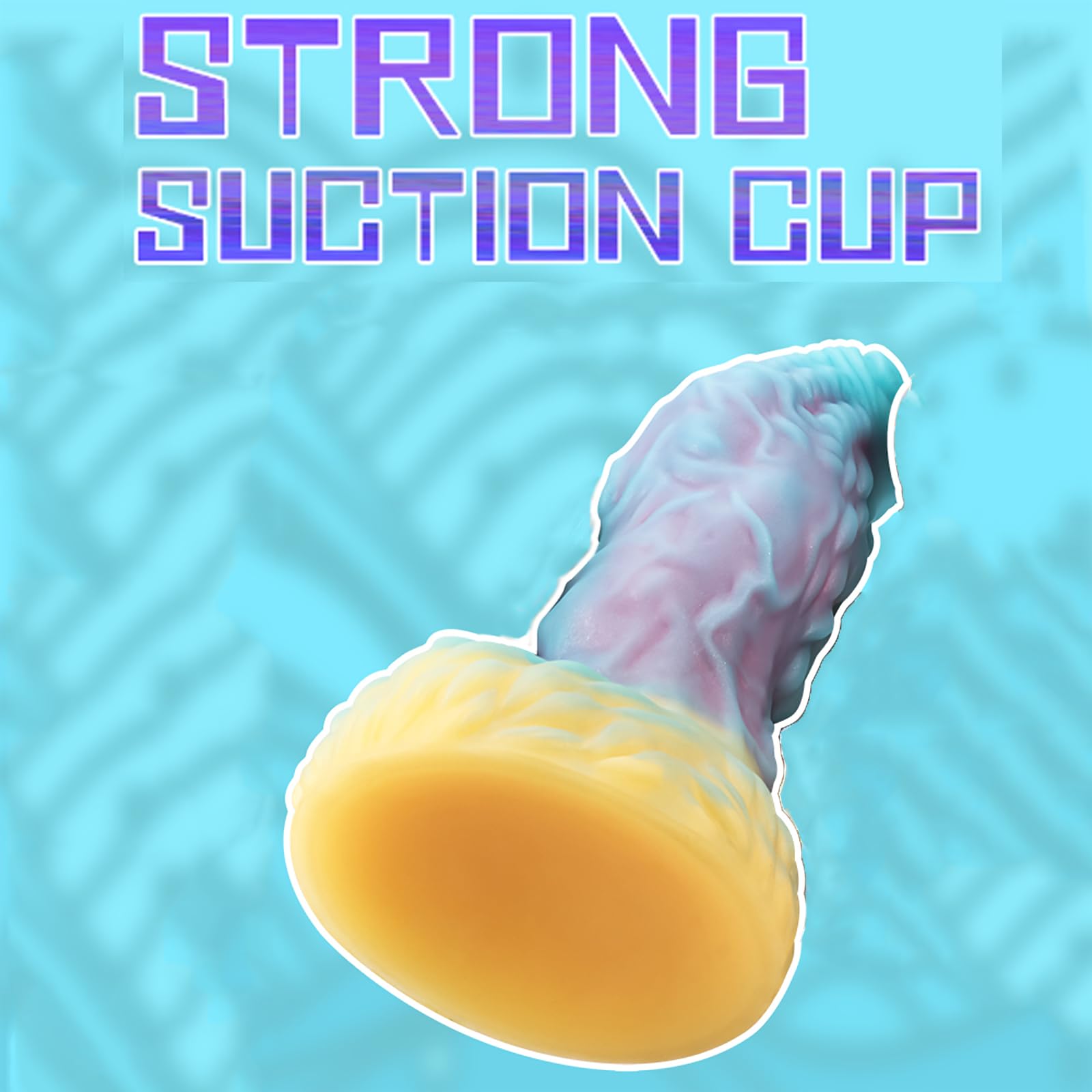 7.72 Inch Pink Yellow uminous Realistic Dildo with Strong Suction Cup, Double Liquid Silicone Realistic Dildo Fake Penis Adult Sex Toy for Man Woman - L: L