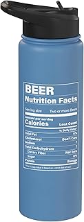 Beer Nutrition Facts Joke Beer Humor Tee Drinking Party Stainless Steel Insulated Water Bottle