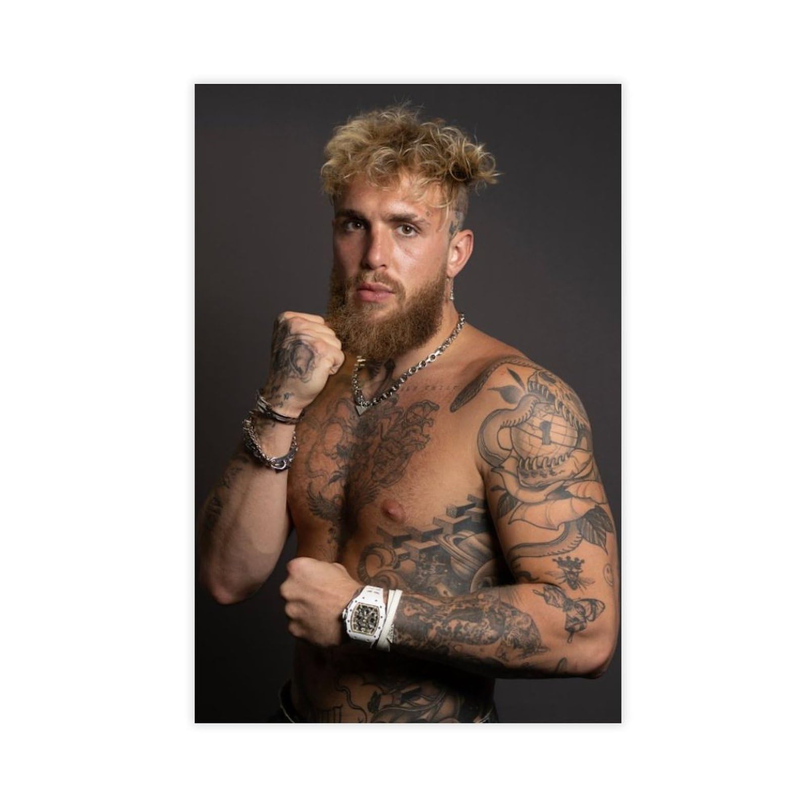 Jake Paul Boxing Athlete Poster5 Canvas Poster Wall Art Decor Print Picture Paintings for Living Room Bedroom Decoration Unframe:12x18inch(30x45cm)