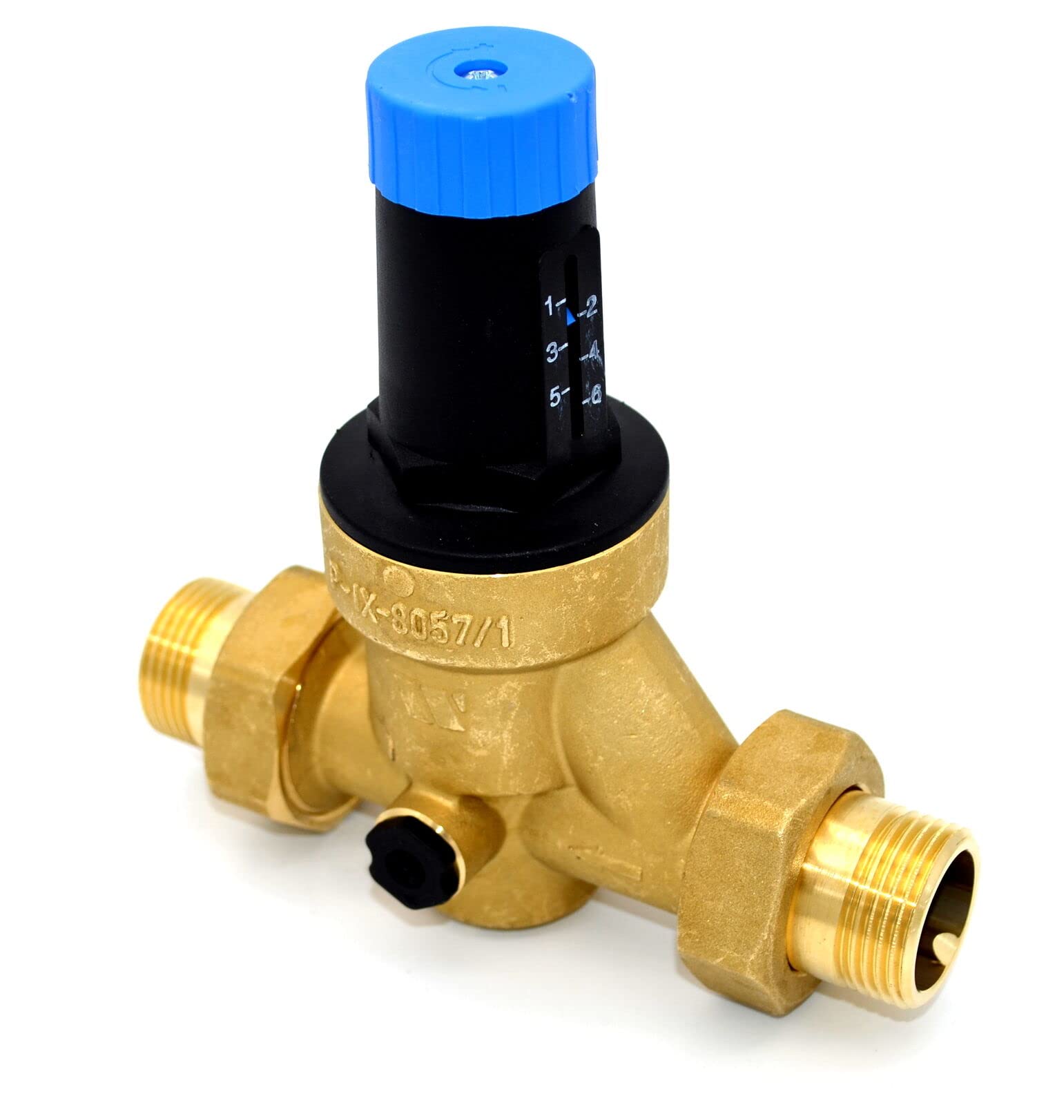 zbs24 Druckminderer für Wasser DN20-3/4 Zoll delphisXpert DRV mit Anschlussverschraubungen Aussengewinde - Handwerkerqualität DVGW geprüft - inkl. Manometer 0-10 bar