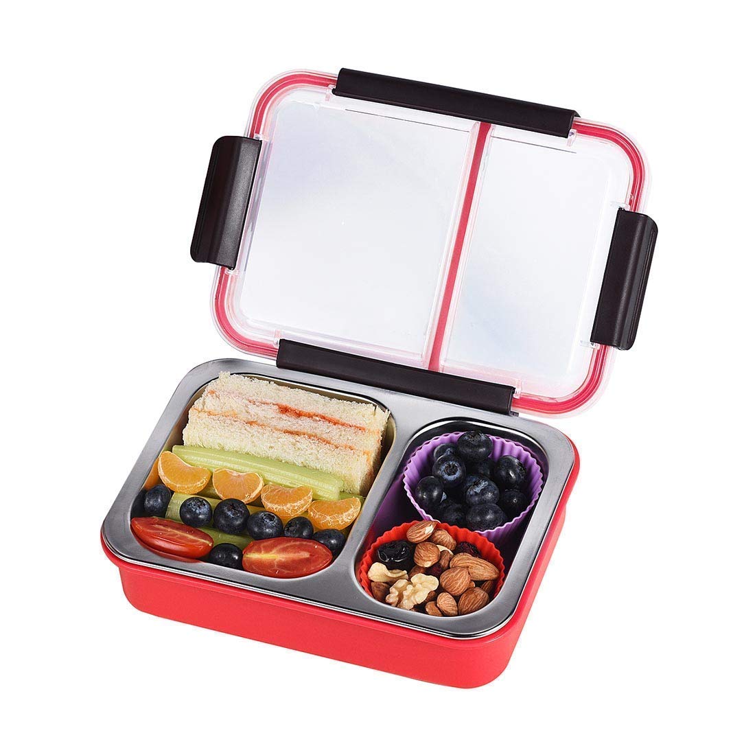 Buy KSJONE Bento Box with Clip on Lid 2 Compartment Leak Proof