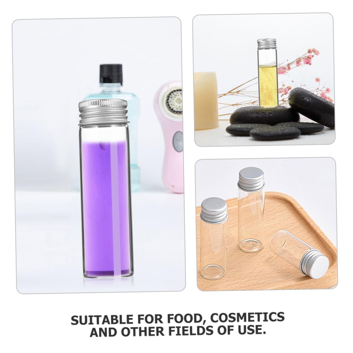 Garneck 30pcs Clear Glass Sample Vials with Screw Lids for Storing Essential Oils Spices Herbs Jewelry and Wedding Favors Versatile Tiny Jars for Crafting and Testing