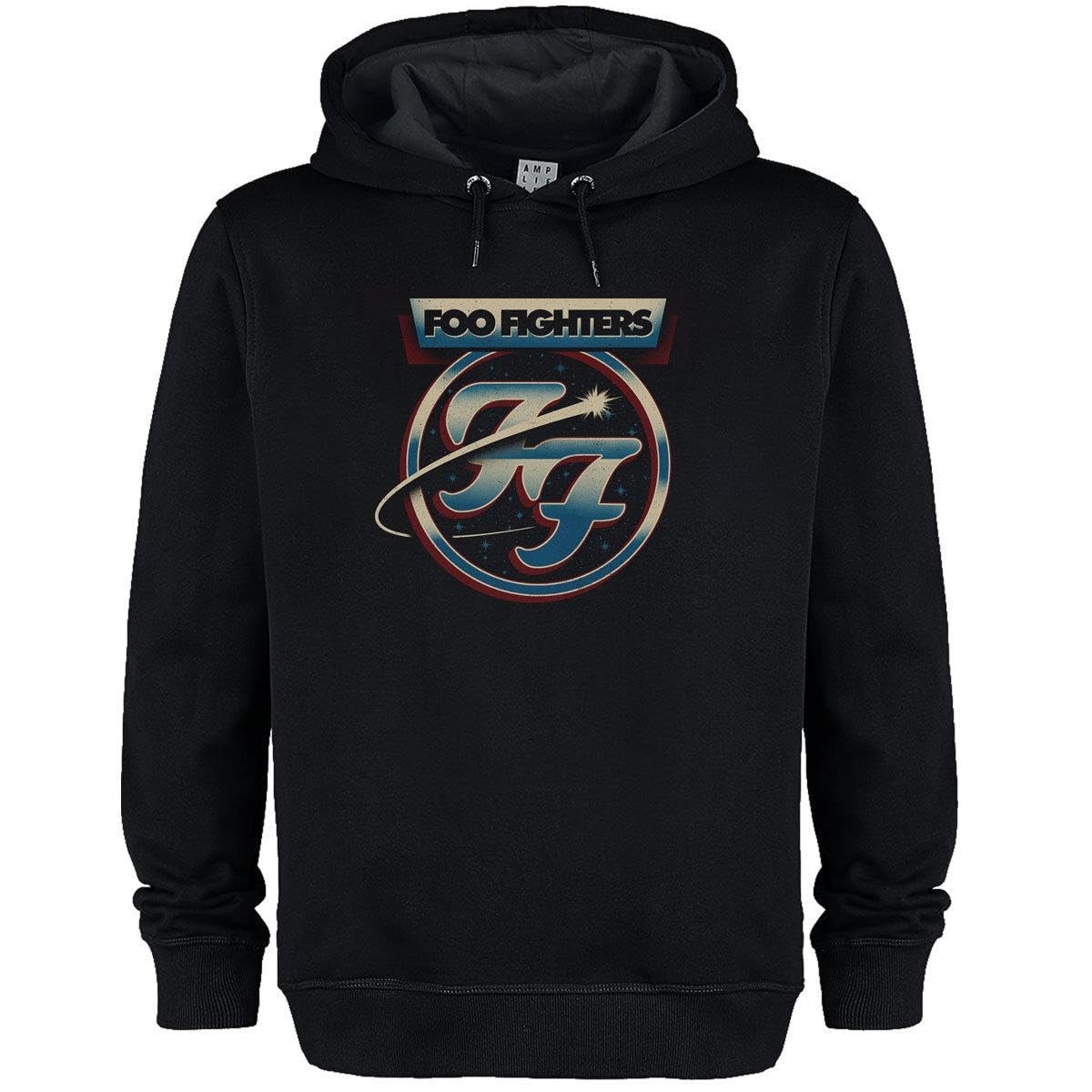Amplified Sudadera unisex con capucha cromada Galaxy Foo Fighters para adultos
