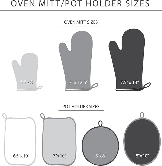 KitchenAid Beacon Two-Tone Non-Slip Mini Oven Mitt Set, Aqua Sky, 5.5x8, 2 Piece