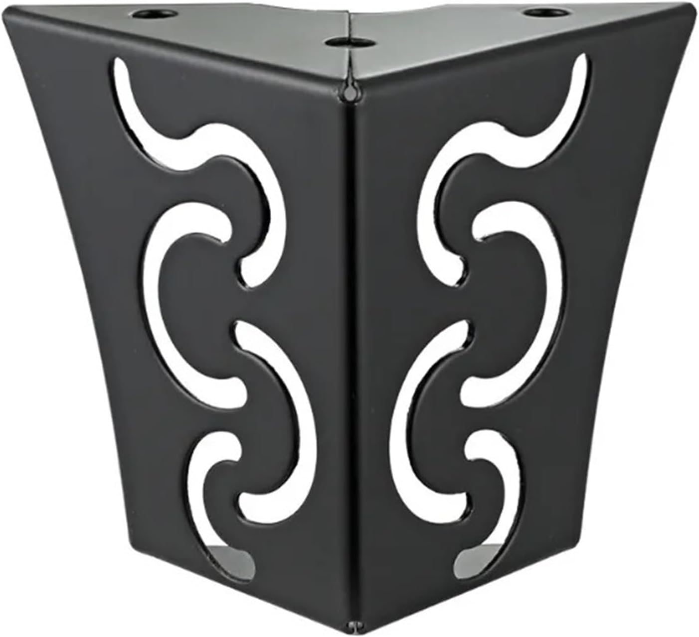 AVIMYA 1/4PCS Hollow Out Modern Metal Furniture Sofa Legs Heavy Duty Black/Silver for Sofa Cabinet TV Bench with Screws 80/100mm (Color : 100mm Black, Size : 4PCS)