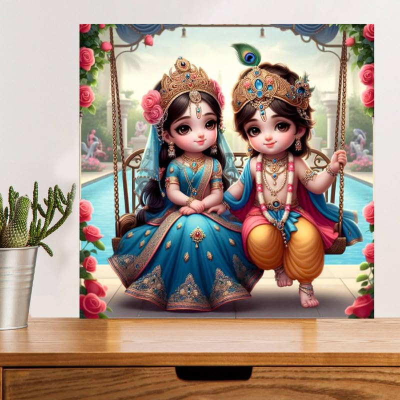 Image of British Terminal Cute little Bal Gopal Baby God Krishna| Kanha Ji | Laddu Lord Makhan Chor Painting Religious Poster for Pregnant Women for wall (matt thin vinyl,sticker,multicolor,unframed)| bj347