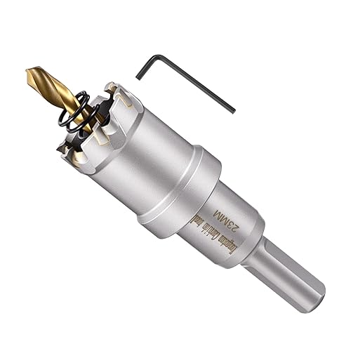 Miniatura 46 de METALLIXITY Kit de sierra perforadora de 1.732 in (1-47/64 pulgadas), cortador de agujeros de carburo de tungsteno con broca central, llave