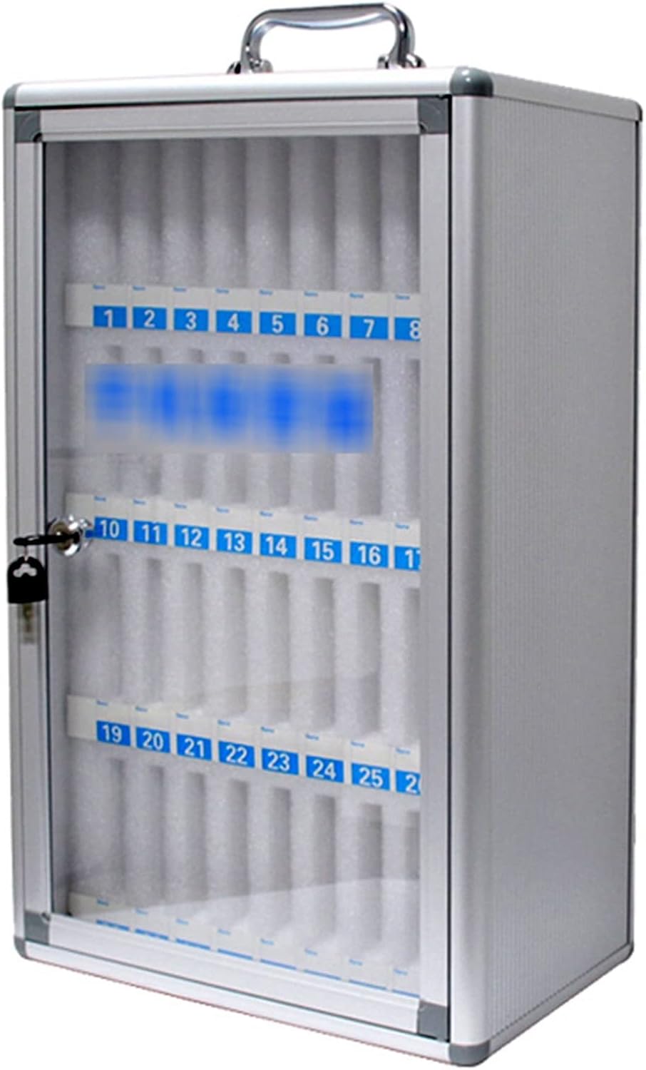 Cell Phone Locker Box for Classroom with Door Locks and Keys Clear Acrylic Jail Storage Cabinet，Stainless Steel Mobile Phone Locker - 36-Storage Organizer for Staff & Students, Secure Cell P