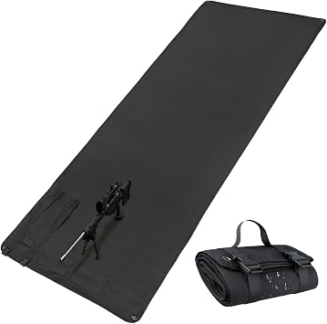 Outdoor Camping Tactical Shooting Mat - Anti-Slip, Waterproof Folding Pad (95x29) Prone Mat with Molle, Portable Roll-Up for Range Shooting/Hunting/Picnic