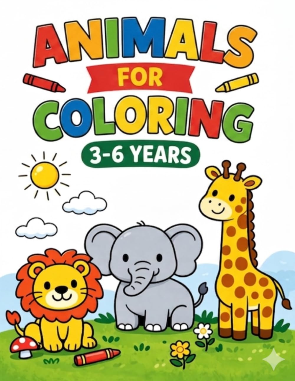 ANIMALS: PARA COLOREAR NIÑOS 3-6 AÑOS