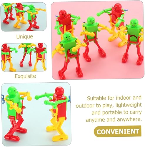 Miniatura 8 de 4 piezas de robot de cuerda para adultos, robots portátiles con diseños aleatorios y cuerda segura para juego en interiores y exteriores y