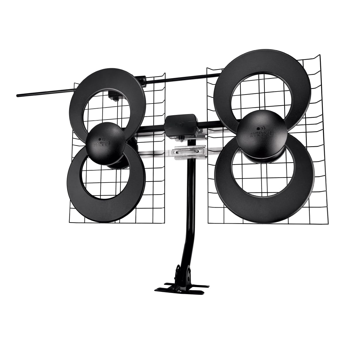 Antennas Direct ClearStream 4V Indoor Outdoor TV Antenna, UHF VHF, Multi-Directional, 70+ Mile Range, 4K 8K UHD, NEXTGEN TV – w/ 20-inch Mast (Black)